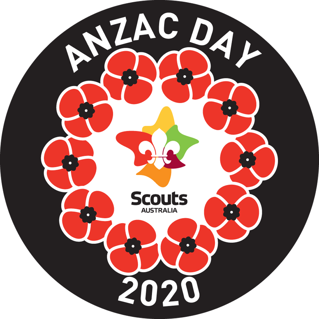 Scouts Australia ANZAC DAY 2020 Collectors' Badge poppies wreath 7 cm diameter