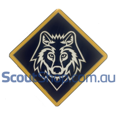 Grey Wolf Metal Mounting Badge
